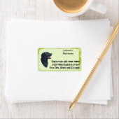 Labrador Retriever ~ Green Blätter Design Adressaufkleber (Insitu)