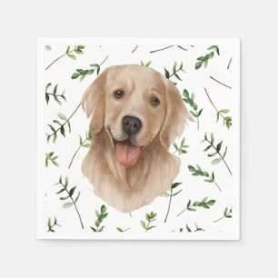 Labrador Retriever Greenery Boho Baby Shower Serviette
