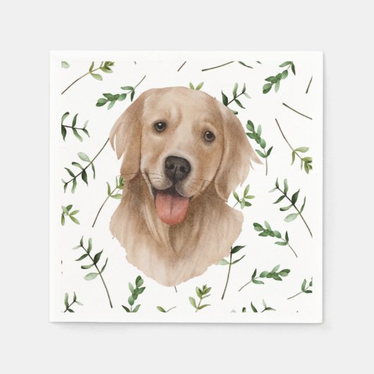 Labrador Retriever Greenery Boho Baby Shower Serviette (Vorderseite)