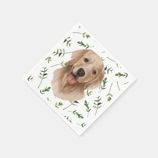 Labrador Retriever Greenery Boho Baby Shower Serviette (Ecke)