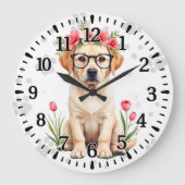 Labrador Retriever  Große Wanduhr (Vorderseite)
