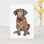 Labrador Retriever Grußkarte Karte (Gelbe Blume)
