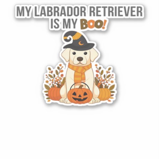 Labrador Retriever Halloween Hund Funny Spooky Boo Aufkleber (Vorderseite)
