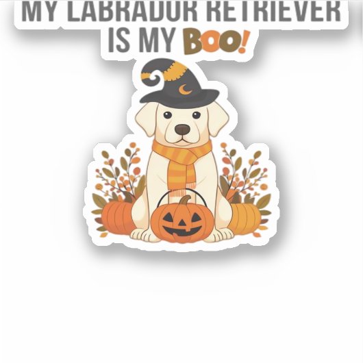 Labrador Retriever Halloween Hund Funny Spooky Boo Aufkleber (Vorderseite)