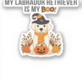 Labrador Retriever Halloween Hund Funny Spooky Boo Aufkleber (Vorderseite)