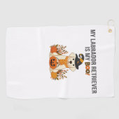 Labrador Retriever Halloween Hund Funny Spooky Boo Golfhandtuch (Horizontal)