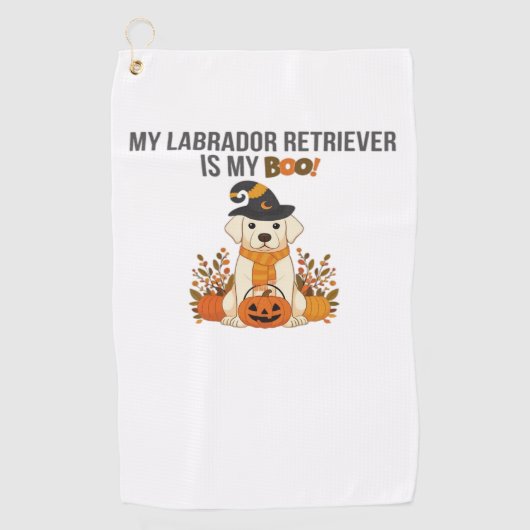 Labrador Retriever Halloween Hund Funny Spooky Boo Golfhandtuch (Vorderseite)