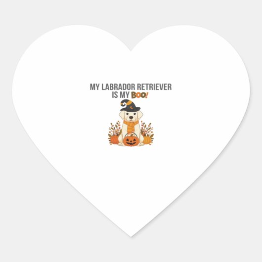 Labrador Retriever Halloween Hund Funny Spooky Boo Herz-Aufkleber (Vorderseite)