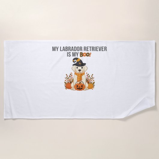 Labrador Retriever Halloween Hund Funny Spooky Boo Strandtuch (Vorderseite)