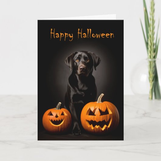 Labrador Retriever Halloween Karte (Vorderseite)