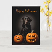 Labrador Retriever Halloween Karte (Gelbe Blume)