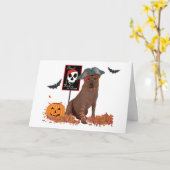Labrador Retriever Halloween Karte (Gelbe Blume)