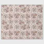 Labrador Retriever Hand-Drawn Cartoon Head Geschenkpapier (Flach)