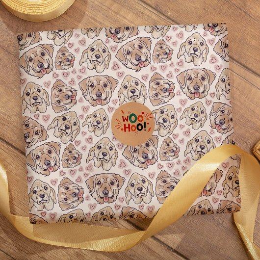 Labrador Retriever Hand-Drawn Cartoon Head Geschenkpapier