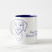 Labrador Retriever. Happiness, Retriever Edition! Zweifarbige Tasse (Vorderseite Links)