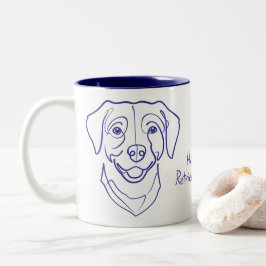 Labrador Retriever. Happiness, Retriever Edition! Zweifarbige Tasse