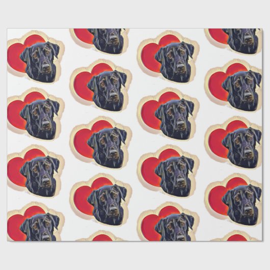 Labrador Retriever Heart Geschenkpapier (Flach)