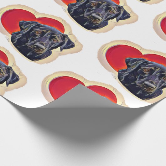 Labrador Retriever Heart Geschenkpapier (Ecke)