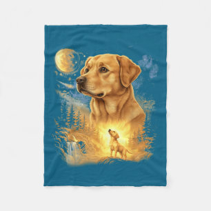 Labrador Retriever Heult zum Mond Vintage Ret Fleecedecke