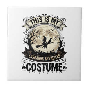 Labrador Retriever Hexe Halloween Kostüm Shirt_1 Fliese