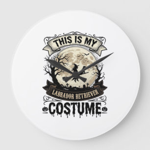 Labrador Retriever Hexe Halloween Kostüm Shirt_1 Große Wanduhr