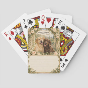 Labrador Retriever Hochzeitsgästebuch-Unterschrift Spielkarten