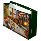 Labrador Retriever Holiday Card Große Geschenktüte (Vorderseite Schrägansicht)