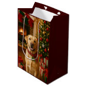 Labrador Retriever Holiday Card Mittlere Geschenktüte (Vorderseite Schrägansicht)
