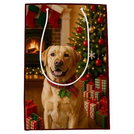Labrador Retriever Holiday Card Mittlere Geschenktüte (Vorderseite)