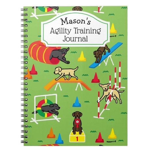 Labrador Retriever Hund Agility Training Choco Notizblock (Vorderseite)