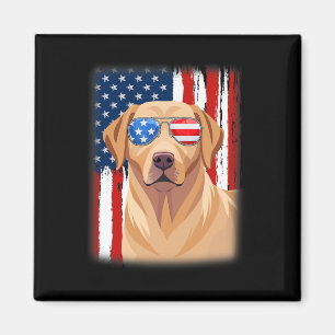 Labrador Retriever Hund Amerika Flagge 4. Juli USA Magnet