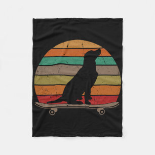 Labrador Retriever Hund auf Skateboard Lustiges Sk Fleecedecke