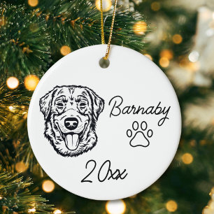 Labrador Retriever Hund Benutzerdefinierter Name & Keramik Ornament