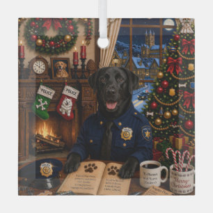 Labrador Retriever Hund Feiertag Ornament Aus Glas