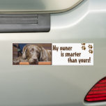 Labrador Retriever Hund Foto Funny Template Autoaufkleber<br><div class="desc">Teilen Sie die Gedanken Ihres Hundes mit einem Autoaufkleber eines nahen Fotos auf dem Kopf einer herunterliegenden Schokolade Labrador Retriever. Ersetzen Sie das Platzhalter-Foto durch Ihr horizontales Foto oder verlasse es,  wenn Sie es sehen. Passen Sie den Vorlagentext mit Ihrer Nachricht an.</div>