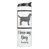 Labrador Retriever Hund Gelb & Blau Silhouette Thermosbecher (Nach links gedreht)