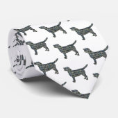 Labrador Retriever Hund gelb & blau weiß Krawatte (Gerollt)