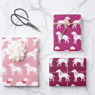 Labrador Retriever Hund Geschenk Schleifen Muster Geschenkpapier Set