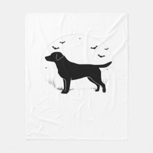 Labrador Retriever Hund Halloween Mond Silhouette Fleecedecke