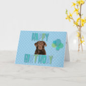 Labrador Retriever Hund Happy Birthday Card Karte (Gelbe Blume)