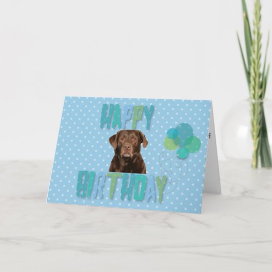 Labrador Retriever Hund Happy Birthday Card Karte (Vorderseite)