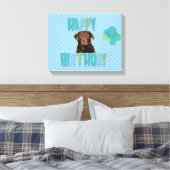 Labrador Retriever Hund Happy Birthday Leinwanddruck (Insitu (Schlafzimmer))