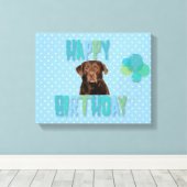 Labrador Retriever Hund Happy Birthday Leinwanddruck (Insitu (Holzboden))