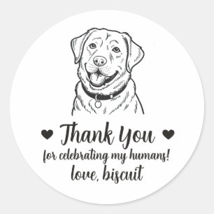 Labrador Retriever Hund Hochzeit Geschenkaufkleber Runder Aufkleber