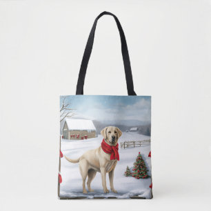 Labrador Retriever Hund im Schnee Weihnachten Tasche