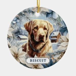 Labrador Retriever Hund Keramik Kreis Ornament