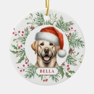 Labrador Retriever Hund Keramik Kreis Ornament