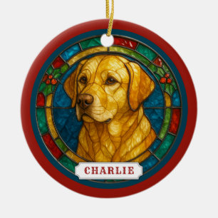 Labrador Retriever Hund Keramik-Kreis-Ornament Keramik Ornament