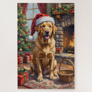 Labrador Retriever Hund Klassisches Familienweihna Puzzle
