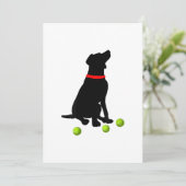 Labrador Retriever Hund mit gelbe Labrador-Tennisb Dankeskarte (Stehend Vorderseite)